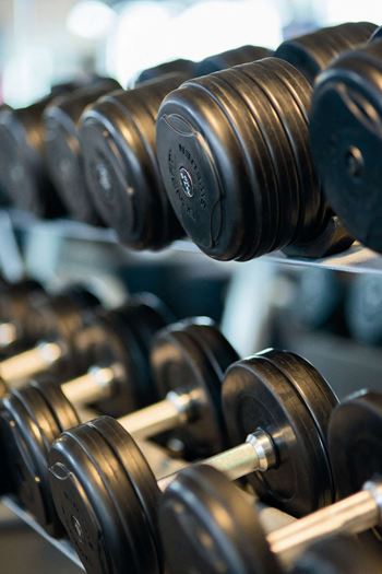 Rack of dumbbells